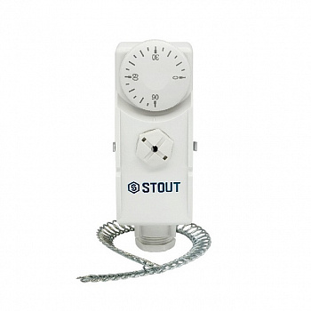Термостат накладной механический STOUT с пружинным фиксатором 0-90°С