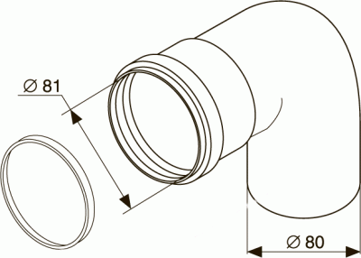 Колено Ø 80мм - 90°